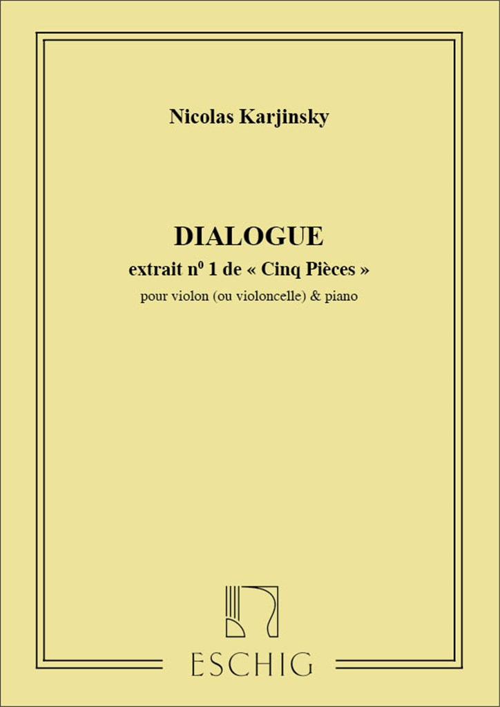 5 Pieces N 1 Dialogues Vlc-Piano (1er Position)